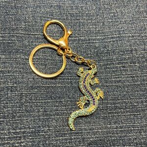 Gold Lizard Charm Keychain with‎ Blue and Green Accents Multicolor available
